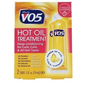 Alberto VO5 Hot Oil Treatment for Curls Coils &‎ All Hair Types 2 Tubes